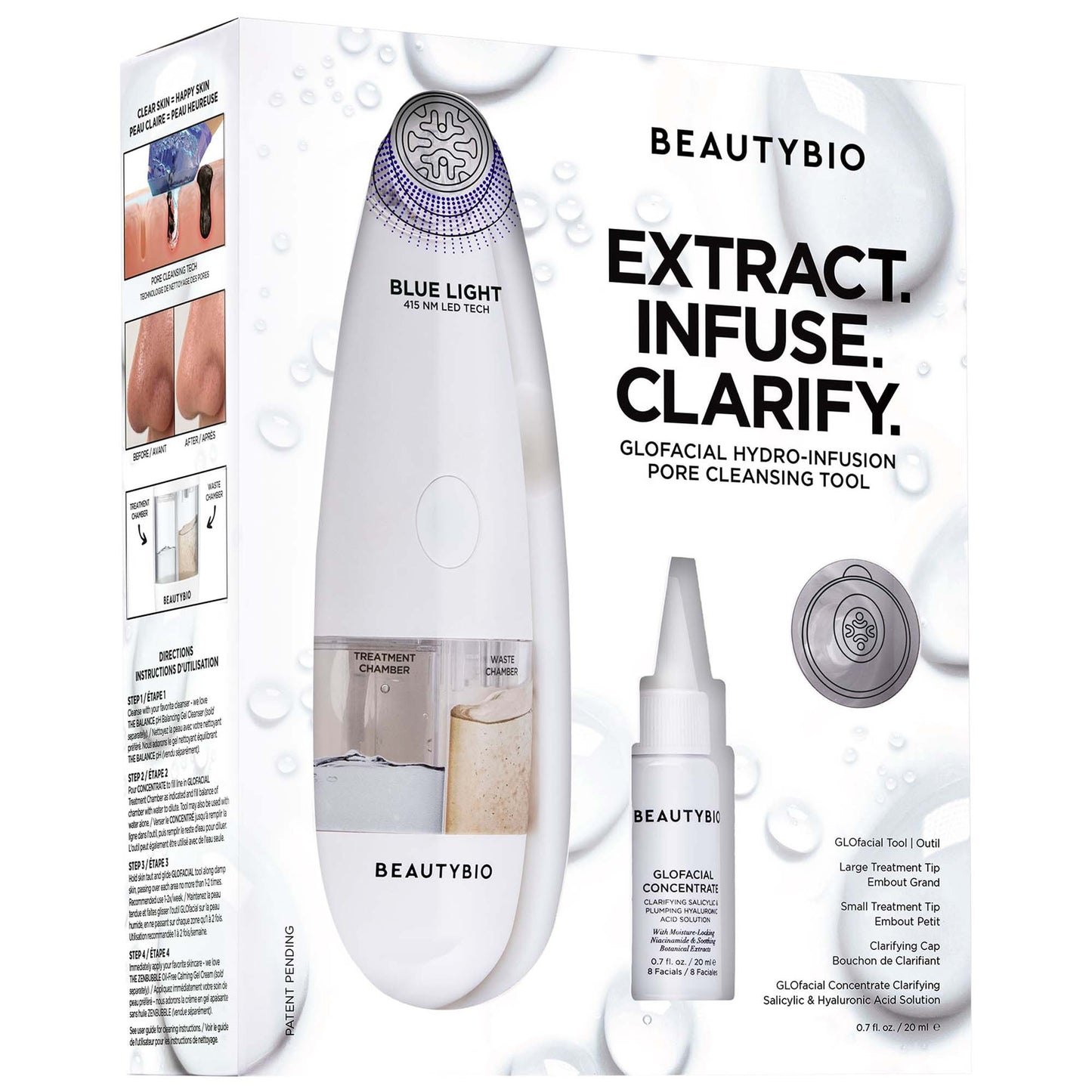 GLOfacial Hydro Infusion Pore Cleansing + Blue LED Clarifying Tool