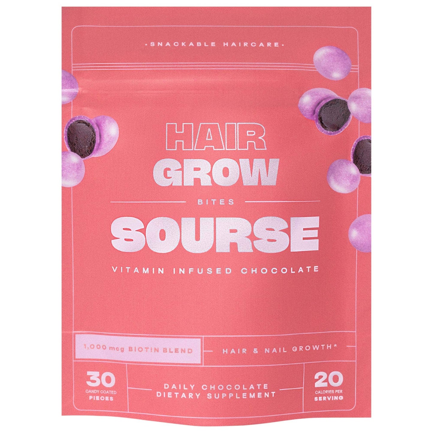 Hair & Nail Growth Bites   Vegan Biotin Infused Chocolate Supplements