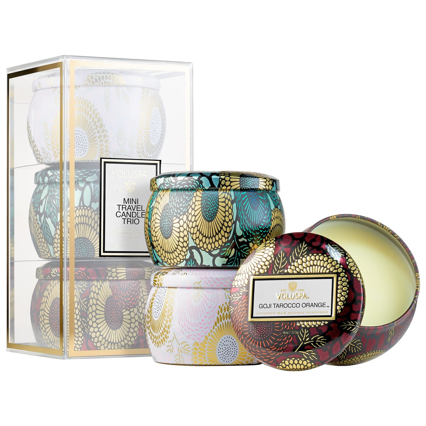Mini Candle Trio   French Cade, Goji & Lychee